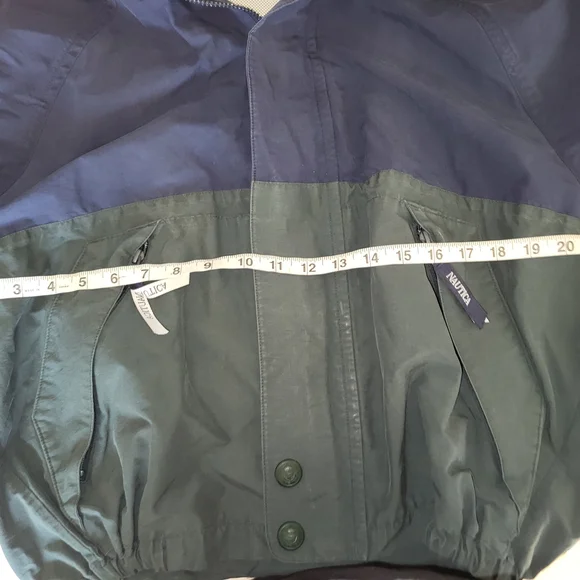 Nautica Colorblock Windbreaker Jacket - Navy & Forest Green Y2k 90s Small - Picture 10 of 10
